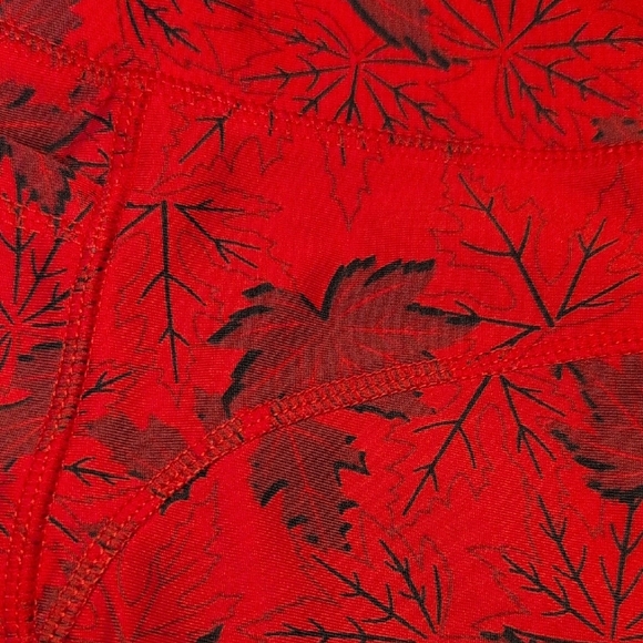 Red Leaf Patterned Shorts - Picture 3 of 5